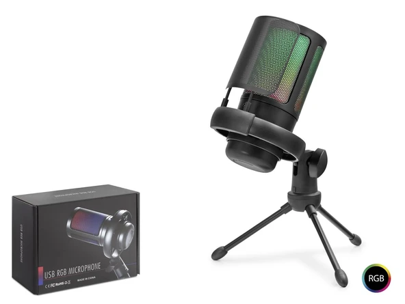 Profesyonel Gaming Rgb Mikrofon 192 Khz / 24 Bit Type-C - Siyah ME6S ürün görseli 1