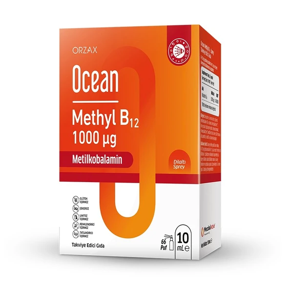 Ocean Methyl B12 Metilcobalamin 1000mcg 10ml Dilaltı Sprey ürün görseli 1