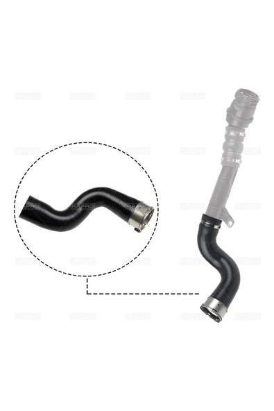 RAPRO TURBO HORTUMU KONNEKTORLU SILIKON (RENAULT CLIO IV / NISSAN QASHQAI 14/ 1.5 DCI) ürün görseli 1