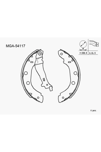 MGA Kampana Balata Levyeli 42mm ( Renault: Kangoo Kc0/1 Fc0/1 98 - 08) Buyuk Tipmga-54117 440603j325 ürün görseli 1