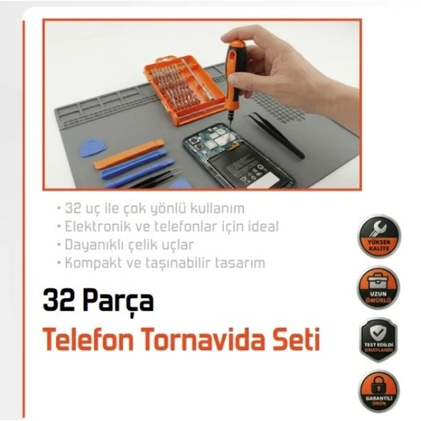 32 Parça Telefon Tamir Mini Tornavida Seti - Resim 5