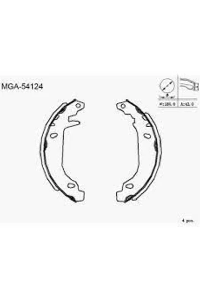 MGA Kampana Balata ( Renault: Clio R21 Manager Twingo 89 - 94)mga-54124 7701202345 ürün görseli 1