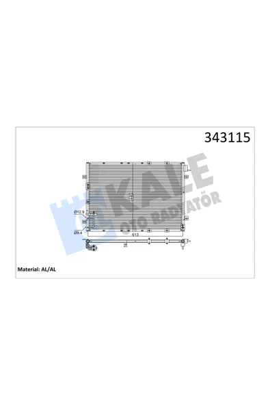 KALE KLIMA RADYATORU KONDENSER (KIA SORENTO 2.5 CRDI 02-06 593×446X16 ) ürün görseli 1