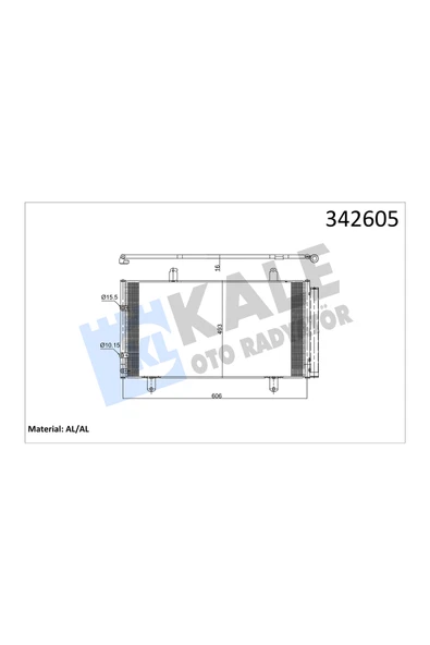 KALE KLIMA RADYATORU KONDENSER (TOYOTA HIACE 2.5 D-4D 06/ 584×490X16 ) ürün görseli 1