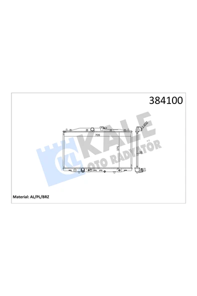 KALE MOTOR SU RADYATORU HONDA ACCORD 03-08 OTOMATIK 375×708×16 ürün görseli 1