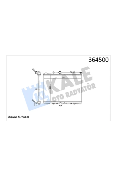 KALE RADYATOR SU (PEUGEOT 406 99- 2.0 16V DW10ATED 2.0HDI 8V C5 (EW7J4) (MT) MANUEL SANZUMAN ürün görseli 1