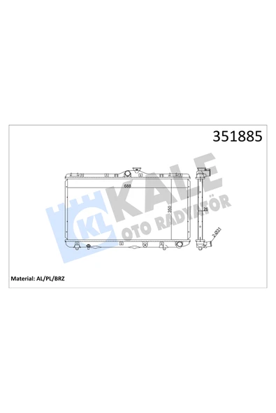 KALE SU RADYATORU AL/BRZ (TOYOTA COROLLA 2.0D 92=/99) ürün görseli 1