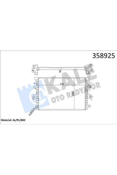 KALE SU RADYATORU (VW TRANSPORTER 10-15) CAAB-CAAC-CFCA ürün görseli 1