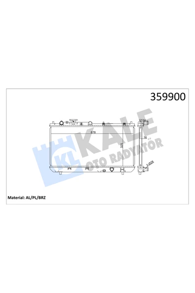 KALE MOTOR SU RADYATORU MAZDA 323 1998-/ MANUEL VITES 680×325×28 ürün görseli 1