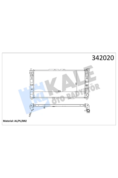 KALE MOTOR SU RADYATORU MAZDA 323 LANTIS 1995-1998 OTOMATIK ürün görseli 1