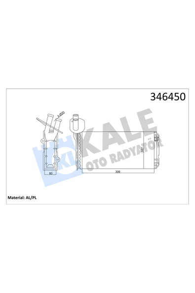 KALE KALORIFER RADYATORU-KLIMASIZ (VW TRANSPORTER T4 91-04) ürün görseli 1