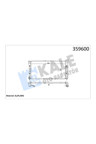 KALE MOTOR SU RADYATORU MAZDA 626 2.0 92-01 MX-6 2.0 92-97 MANUEL ürün görseli 1