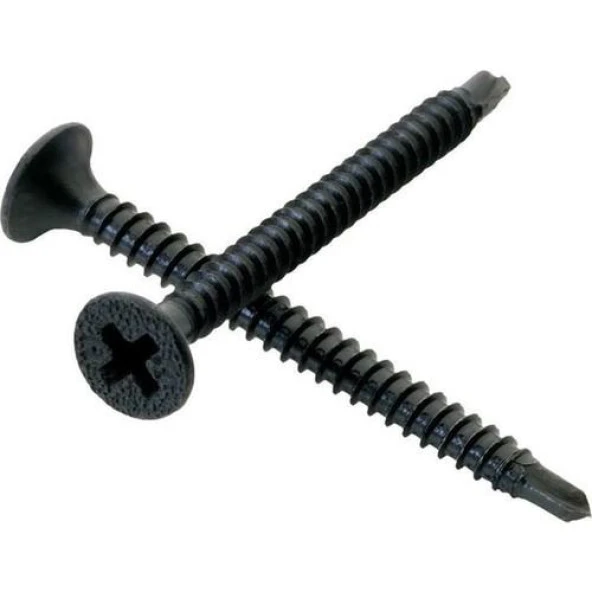 Meridyen Matkap Uçlu Alçıpan Vidası 3.5x25mm Siyah 1000 Adet ürün görseli 1