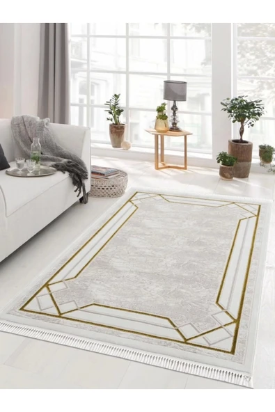 Efsun Modern Salon ve Oturma Odası Halısı - Krem Gold Outlet Ürün 4536 ürün görseli 1