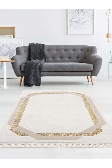 Efsun Modern Salon ve Oturma Odası Halısı - Krem Gold Outlet Ürün 4547 ürün görseli 1