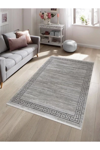 Pyramid Modern Salon ve Oturma Odası Halısı - Gri ürün görseli 1