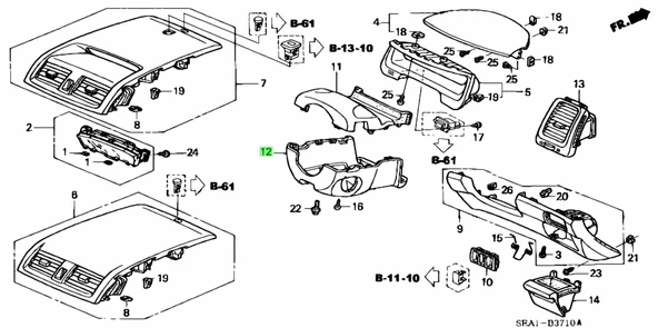 Honda Accord 2003-2008 Direksiyon Panel Kapağı Alt (Oem No: 77360-Sdc-003Za) ürün görseli 1