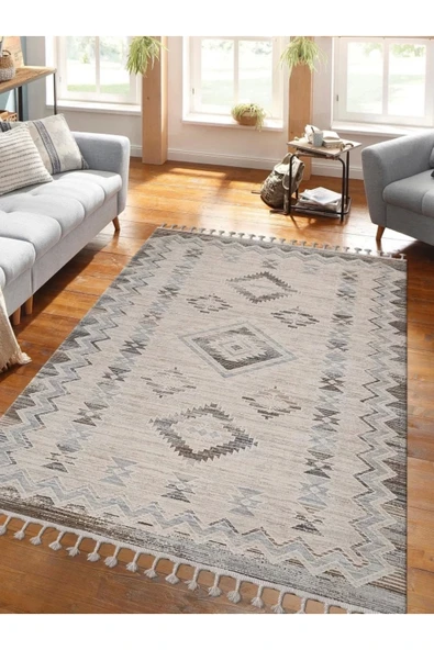Possion Dokuma Halı Salon Oturma Odası ve Mutfak Halısı - Bej Krem ürün görseli 1