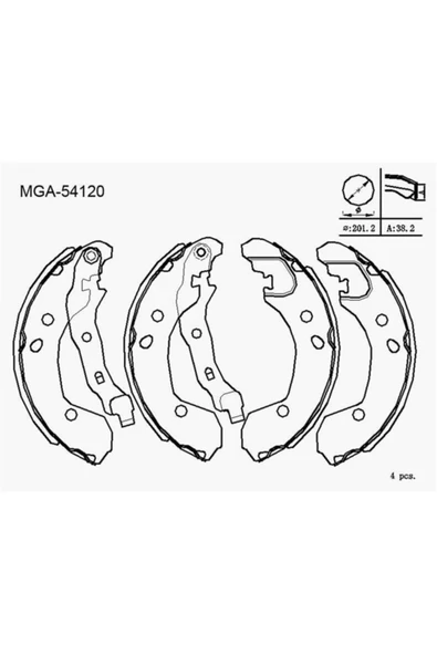 MGA Kampana Balata Levyelı ( Renault: Clıo Iıı 05 - 10 / Nıssan: Mıcra K12 Note 07 - 10)mga-54120 44060 ürün görseli 1