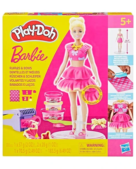 Play Doh Barbie Fırfırlar ve Fiyonklar Moda Tasarım Oyun Hamuru Seti G1361 ürün görseli 1