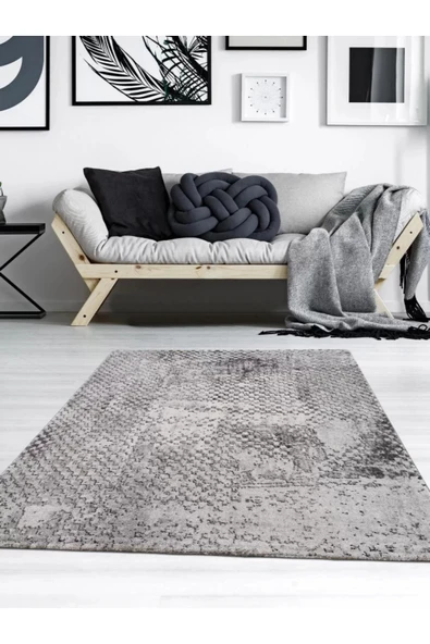 Safir Modern Salon ve Oturma Odası Halısı - Gri ürün görseli 1