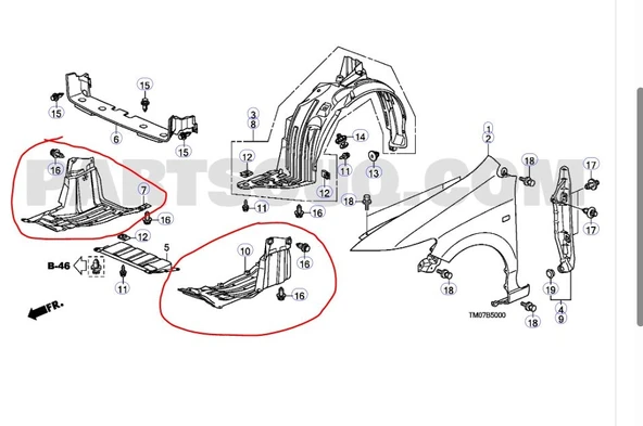 Honda City 2009-2011 Karter Muhafazası Takım (2 Parça) (Oem No: 74111-Tm0-000) ürün görseli 1