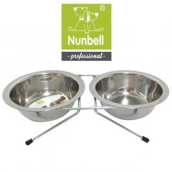 Nunbell Çelik Mama Kabı İkili Tel Ayaklı 13cm ürün görseli 1