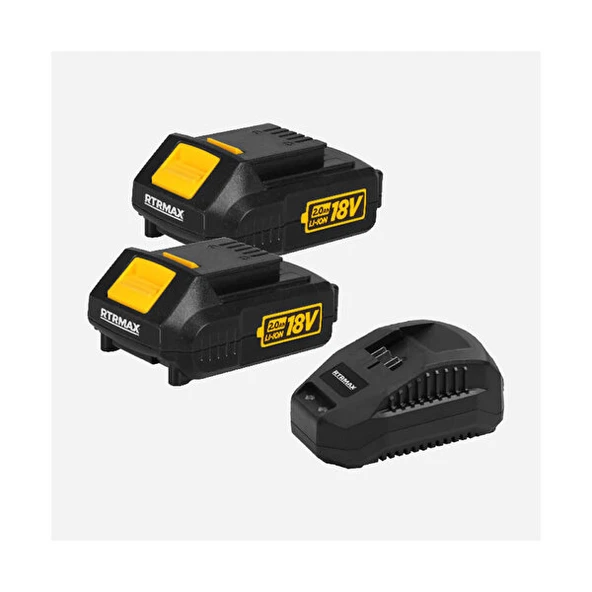RTRMAX SET015  2 Ah 18v Akü Seti-2 Ad Rtx1802-rtx1808 ürün görseli 1