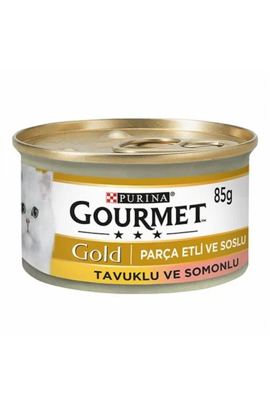 Gourmet Gold Parça Etli Soslu Somon Tavuk Kedi Yaş 85 Gr*24 ADET ürün görseli 1