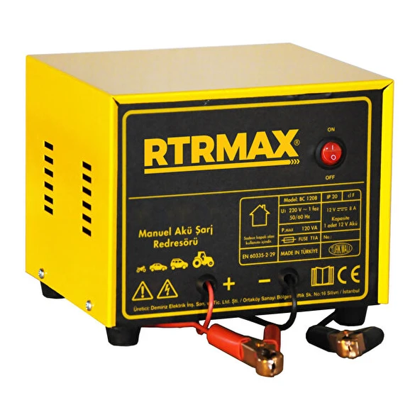 RTRMAX RTM504 AKÜ ŞARJ CİHAZI 8A, 12V. 20-105 Ah ürün görseli 1