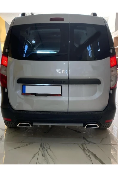 OTO H.İ.T. DACİA DOKKER UYUMLU BODY KİT DİFÜZÖR 2 ÇIKIŞ KARE GRİ MODEL 3 ürün görseli 1