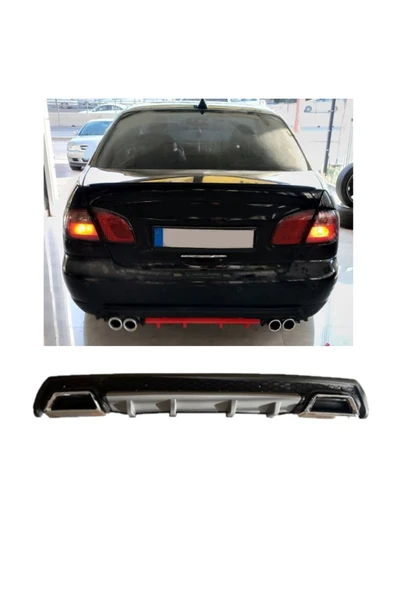 OTO H.İ.T. NİSSAN ALMERA UYUMLU BODY KİT DİFÜZÖR 2 ÇIKIŞ KARE GRİ MODEL 3 ürün görseli 1