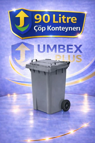 Umbex Plus-90 Lt Çöp Konteyneri Çöp Kovası Gri Renk ürün görseli 1