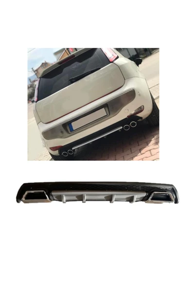 OTO H.İ.T. FİAT PUNTO UYUMLU BODY KİT DİFÜZÖR 2 ÇIKIŞ KARE GRİ MODEL 3 ürün görseli 1