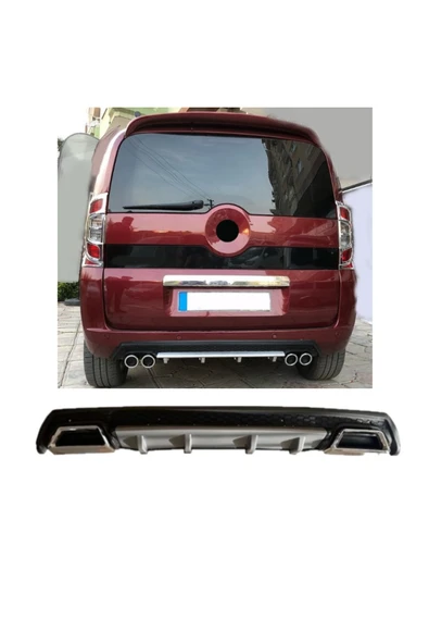 OTO H.İ.T. PUEGEOT BİPPER UYUMLU BODY KİT DİFÜZÖR 2 ÇIKIŞ KARE GRİ MODEL 3 ürün görseli 1