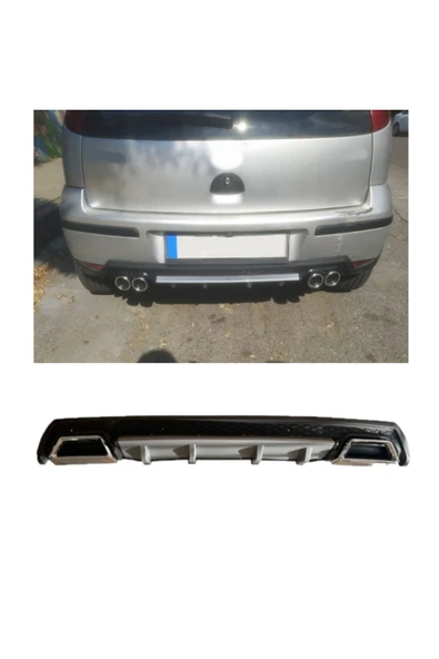 OTO H.İ.T. OPE CORSA C UYUMLU BODY KİT DİFÜZÖR 2 ÇIKIŞ KARE GRİ MODEL 3 ürün görseli 1