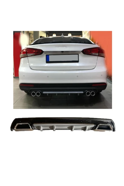 OTO H.İ.T. KİA CERATO SEDAN UYUMLU BODY KİT DİFÜZÖR 2 ÇIKIŞ KARE GRİ MODEL 3 ürün görseli 1
