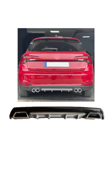 OTO H.İ.T. FİAT EGEA HATCHBACK UYUMLU BODY KİT DİFÜZÖR 2 ÇIKIŞ KARE GRİ MODEL 3 ürün görseli 1
