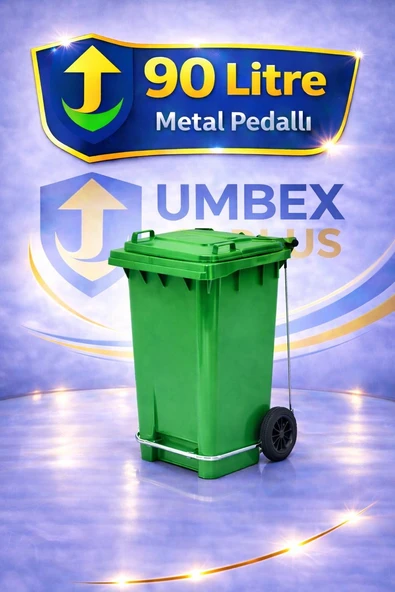 Umbex Plus-Pedallı 90 Lt Çöp Konteyneri Çöp kovası Yeşil ürün görseli 1