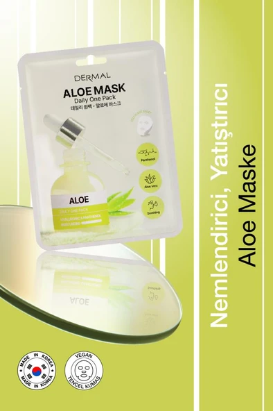 Dermal Kuru ve Yorgun Ciltler için Nemlendirici ve Canlandırıcı Aloe Kore Maskesi 23 gr ürün görseli 1