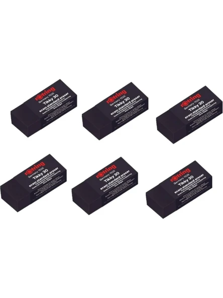 Rotring Siyah Tikky30 Öğrenci Silgisi 6 Adet ürün görseli 1
