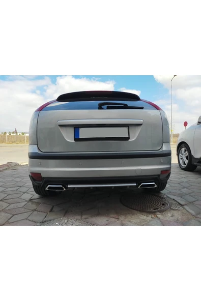OTO H.İ.T. FORD FOCUS 2 HATCHBACK UYUMLU BODY KİT DİFÜZÖR 2 ÇIKIŞ KARE GRİ MODEL 3 ürün görseli 1