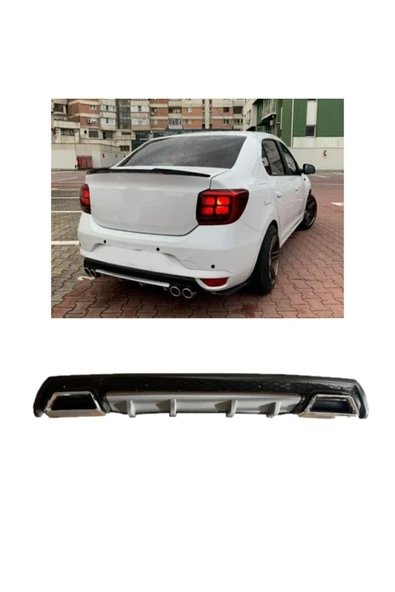 OTO H.İ.T. RENAULT SYMBOL 13-18 UYUMLU BODY KİT DİFÜZÖR 2 ÇIKIŞ KARE GRİ MODEL 3 ürün görseli 1