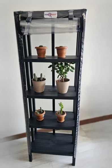 size ne lazım Portatif Balkon Bahçe Serası - Dekoratif Şeffaf Brandalı Raf ürün görseli 1