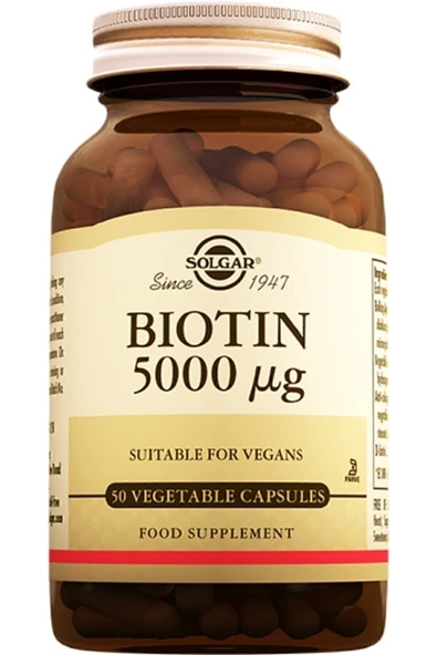 Solgar Biotin 5000 Mcg 50 Kapsul (BİOTİN) ürün görseli 1