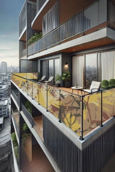 size ne lazım 60cm x 3m  Vintage  Balkon Bahçe Çit Brandası  Su İtici, UV Koruyucu, Dekoratif Örtü ürün görseli 1