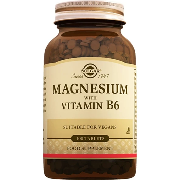Solgar Magnesium With Vitamin B6 100 Tablet Aromasız Renkli ürün görseli 1