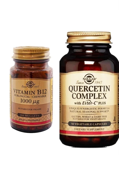 Solgar Vitamin B12 1000 Mcg 100 Kapsül Quercetin Complex 50 Kapsül ürün görseli 1