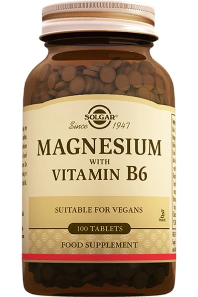 Solgar Magnesium With Vitamin B6 100 Tablet (MAGNESYUM MAGNEZYUM) ürün görseli 1
