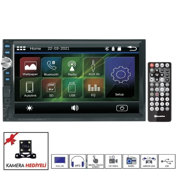 Roadstar RD7200 7 Bluetooth lu Double Din Teyp - Resim 3